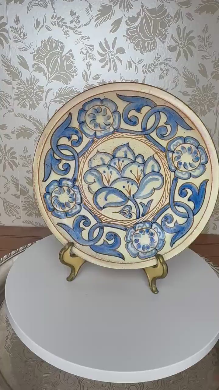 Vintage Sven Törngren Pottery Plate: Mid-Century Scandinavian Folk Art